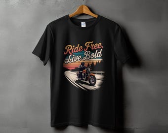 Ride Free Live Bold T-Shirt: Vintage Motorcycle Graphic Tee