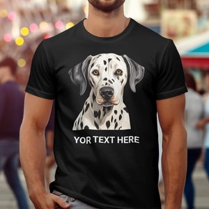 Dalmatian Dog Graphic T-Shirt, Cute Dalmatian Face Tee, Unique Pet Lover Gift, Personalized Dog Shirt, Animal Print Clothing, Gift for Dog