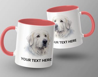 Personalized Pyrenees Dog Portrait Mug, Pet Lover Gift