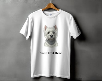 Westie Dog Portrait T-shirt, West Highland White Terrier Tee - Etsy