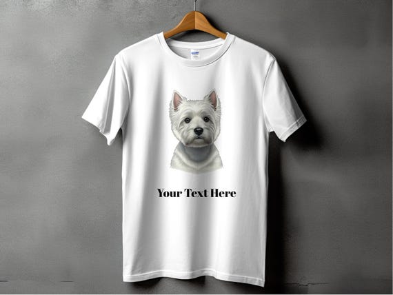 Westie Dog Portrait T-shirt, West Highland White Terrier Tee - Etsy