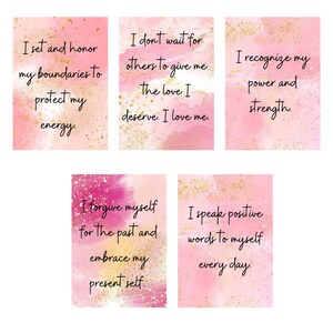 20 cartes d'affirmation d'amour de soi, cartes numériques imprimables, PDF imprimable numérique
