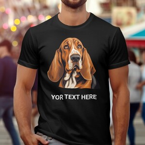 Basset Hound T-Shirt, Dog Lover Gift Tee, Personalized Pet Shirt, Cute Dog Apparel, Unique Dog Art, Gift for Pet Owners, Custom Dog Shirt
