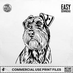 Schnauzer Dog Line Art: PNG Clipart, Pet Portrait Vector (Digital Download)