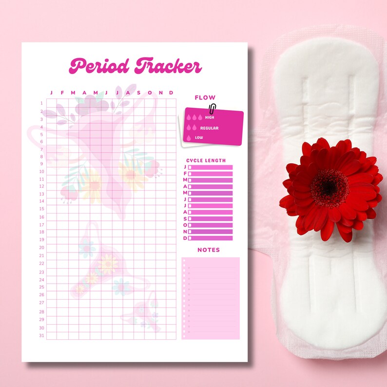 Period Tracker Printable Printable Period Trackersymptom Tracker Period Journal Ovulation ...