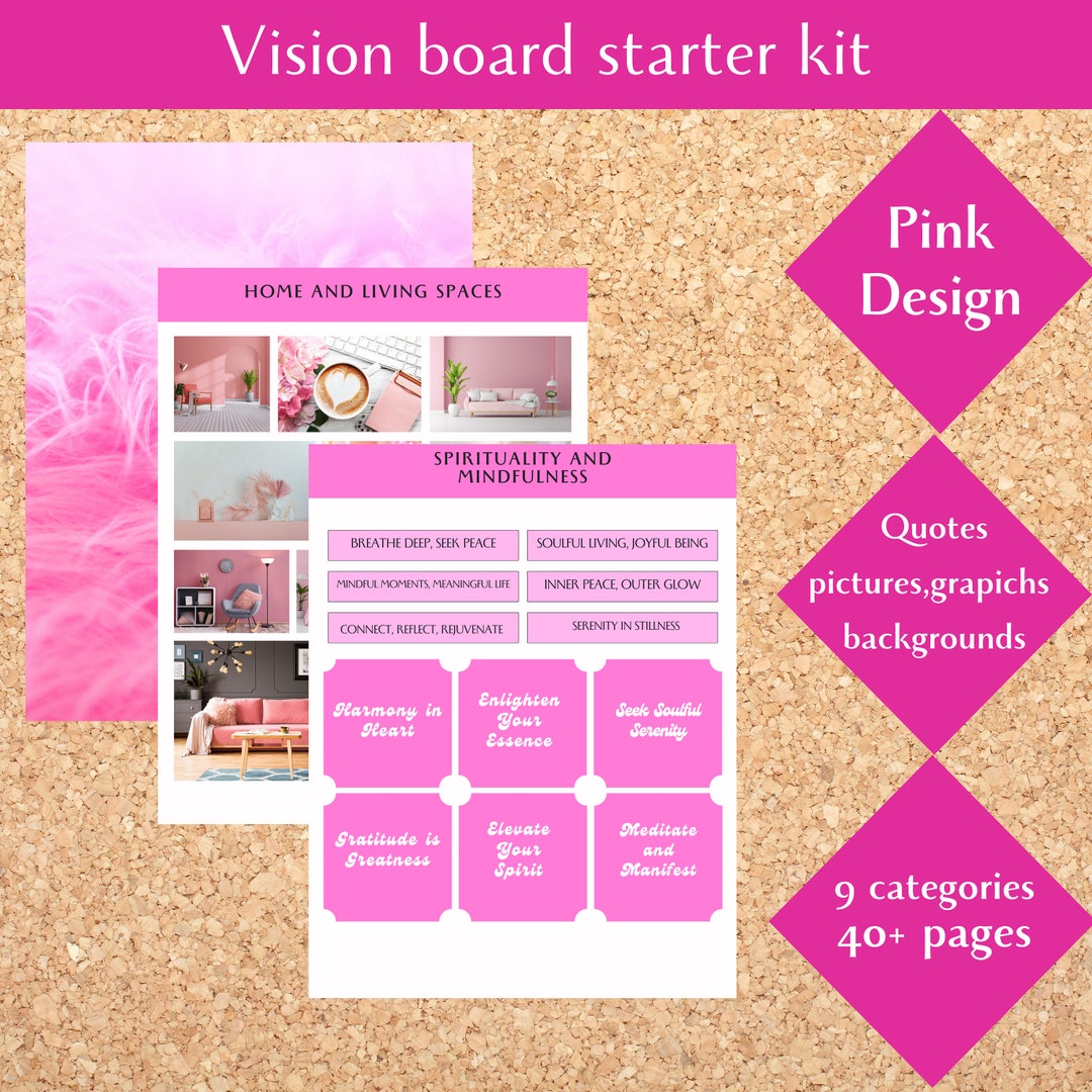 Vision Board Kit Vision Board Printables Vision Board Template Digital