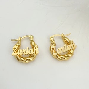 Custom Baby Name Earrings,Mini Name Hoop Earrings,Gold Earrings,Kids Name Earrings,Personalized Name Earrings,Custom Baby Jewelry,Baby Gifts