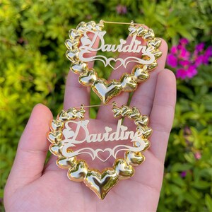 Buy Heart Name Earrings Online In India Etsy India