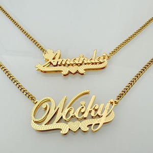 Custom Double Name Necklace: Personalized Script Jewelry, Mom Gift