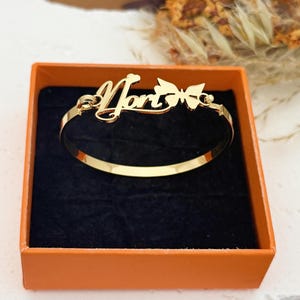 Personalized Name Bracelet, 18K Gold Dainty Minimalist Bangle Braclet, Custom Jewelry, Bridesmaid Gifts