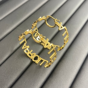 Benutzerdefinierte Hoop Ohrring,Namen Creolen,Buchstabe Hoop Ohrring,Name Ohrring Gold,Namen Ohrring,Personalisierte Ohrringe,Frauen Name Ohrring Geschenk