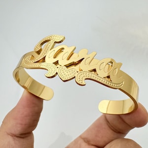Custom Name Bracelet,Gold Bangle Bracelet,Dainty Minimalist Name Bracelet,Personalized Jewelry,Name Plate,Women Name Bracelet,Gifts for Her