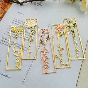 Colorful Custom Birthday Flower Bookmark,Personalized Name Bookmark,Cutting 3D Names,Women Birthday Commemorative Gifts,Personalized Gifts