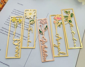 Colorful Custom Birthday Flower Bookmark,Personalized Name Bookmark,Cutting 3D Names,Women Birthday Commemorative Gifts,Personalized Gifts