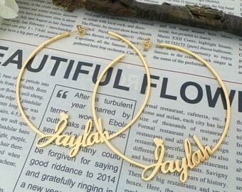 Custom Name Hoop Earrings: Personalized Dainty Jewelry