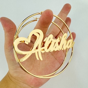 Custom Name Earrings,Gold Hoop Earrings,Personalized Earrings,Large Big Hoop Earring,Custom Jewelry,Jewelry Gifts For Her,Personalized Gift