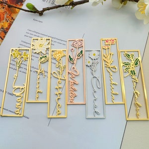 Custom Birth Flower Bookmark,Name Bookmark,Personalized Floral Bookmark for Women,Custom Gifts for Reading Lovers,Book Lover Gift,Mom Gifts