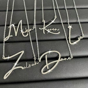 Custom Diamond Name Necklace,Crystal Name Necklace,Personalized Name Necklace,Silver Name Necklace,Bling Name Necklace,Iced Out Jewelry,Gift