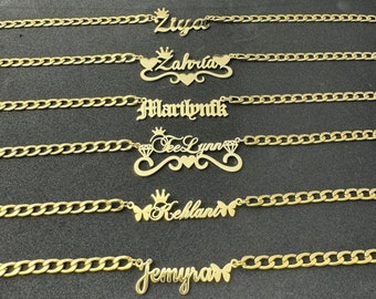 18K Gold Plated Name Necklace,Custom Name Necklace,Personalized Necklace,NamePlate Jewelry,Women Name Necklace,Perfect Gift for Her,Birthday