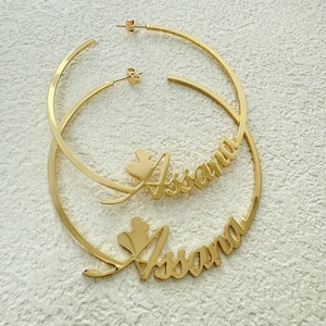 Custom Hoop Earrings,Letter Hoop Earrings,Large Hoop Earrings,Women Name Earrings,Gold Name Earring,Personalized Name Earrings,Gifts For Her
