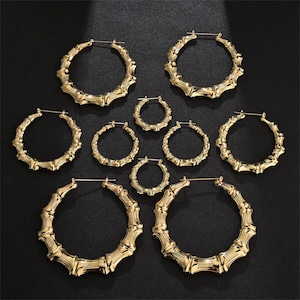 Large Gold Bamboo Hoops – Pineal Vision Jewelry