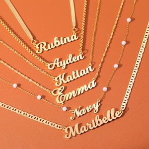 Custom Name Necklace,18K Gold Plated Name Necklace,Personalized Jewelry,Dainty Minimalist Name Necklace,Women Necklace,Mother&#39;s Day Gifts