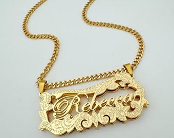 Double Plated Name Necklace | Name Necklace | Custom Name Necklace | Necklaces for Women | Gifts for Her | Personalized Name Necklace