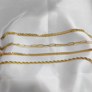 18K Gold Chain Necklace,Minimalist Essential Necklace Chains,Twist Chain,Paperclip Chain Necklace,Cuban chain,waterproof Jewelry for Women