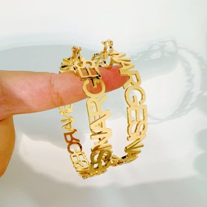 Custom Hoop Earrings,Name Earrings,Letter Hoop Earrings,Big Hoop Earrings,Gold Name Earrings,Personalized Name Earrings Gifts,Jewelry Gifts