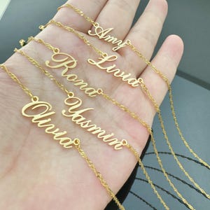 Custom Dainty Name Necklace,Tiny Gold Name Necklace,Name Charm Jewelry,Small Name Necklace,Minimalist Necklace,Personalized Jewelry,Mom Gift