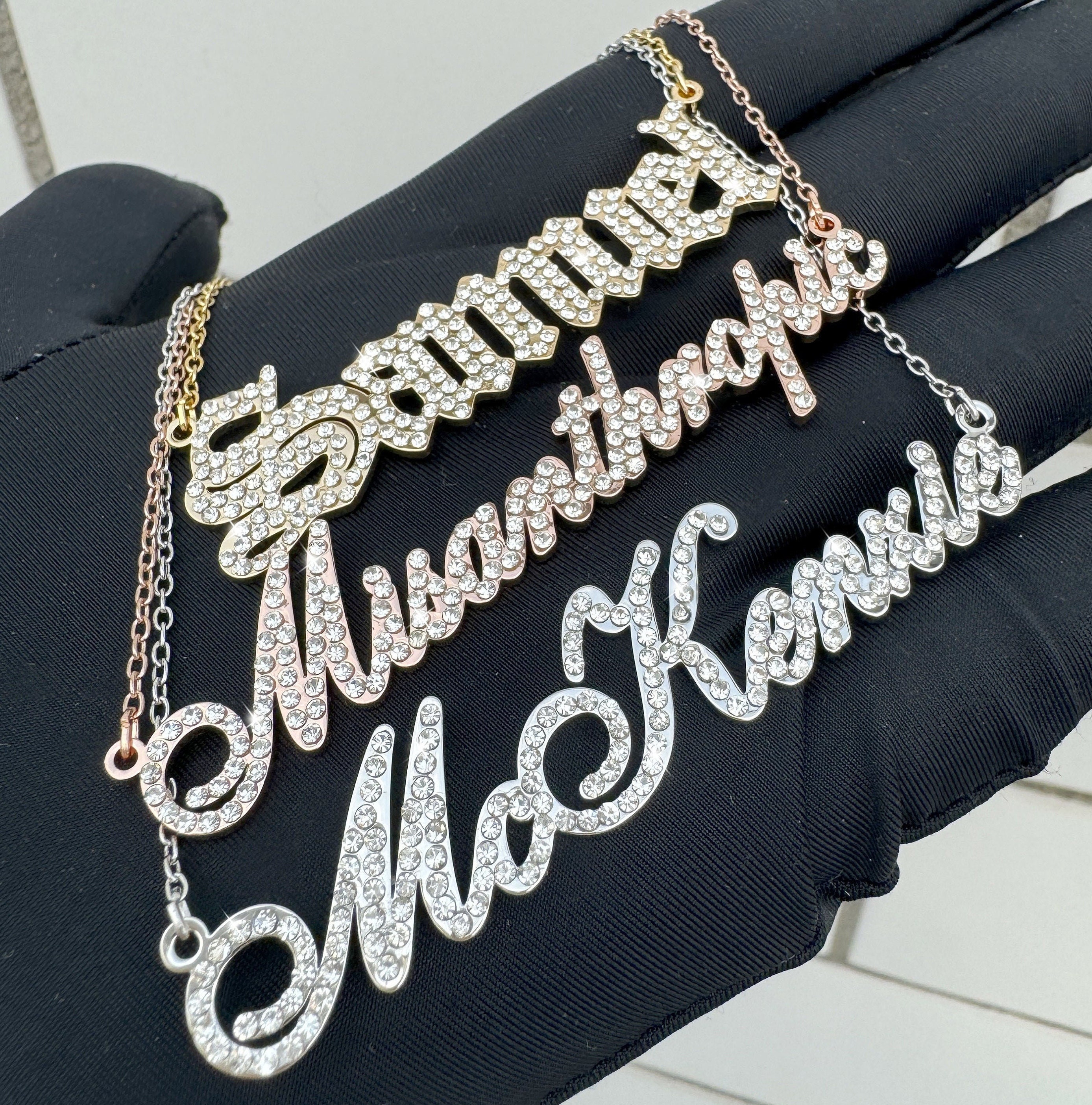 Custom Diamond Name Necklace: Iced Out Bling Jewelry - Etsy