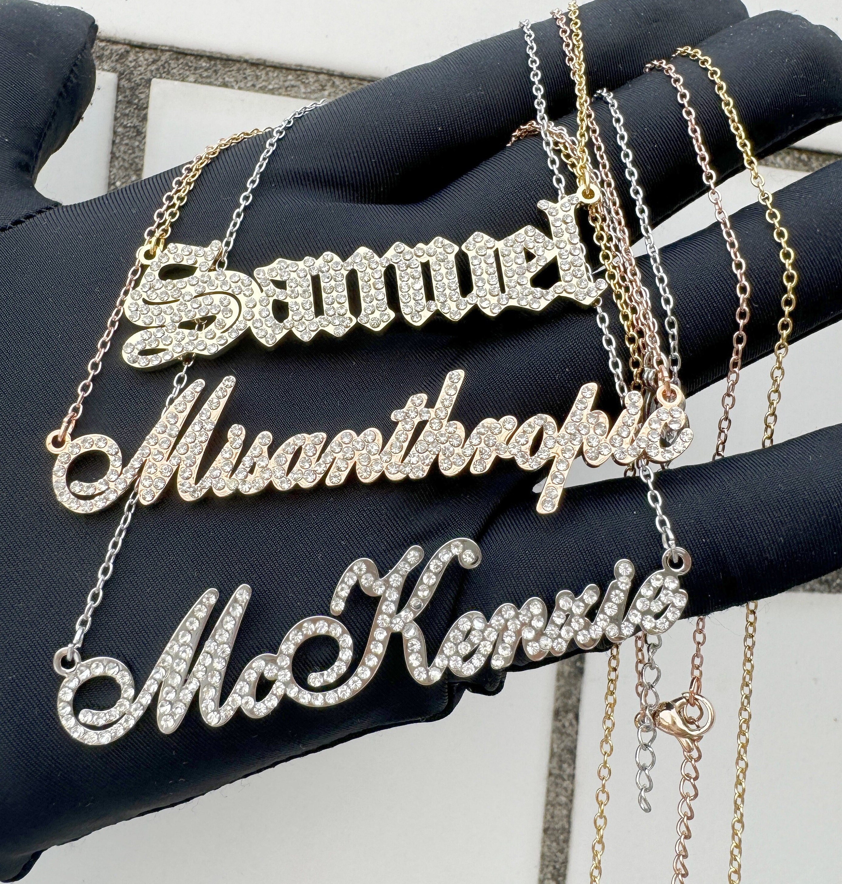 Custom Diamond Name Necklace: Iced Out Bling Jewelry - Etsy