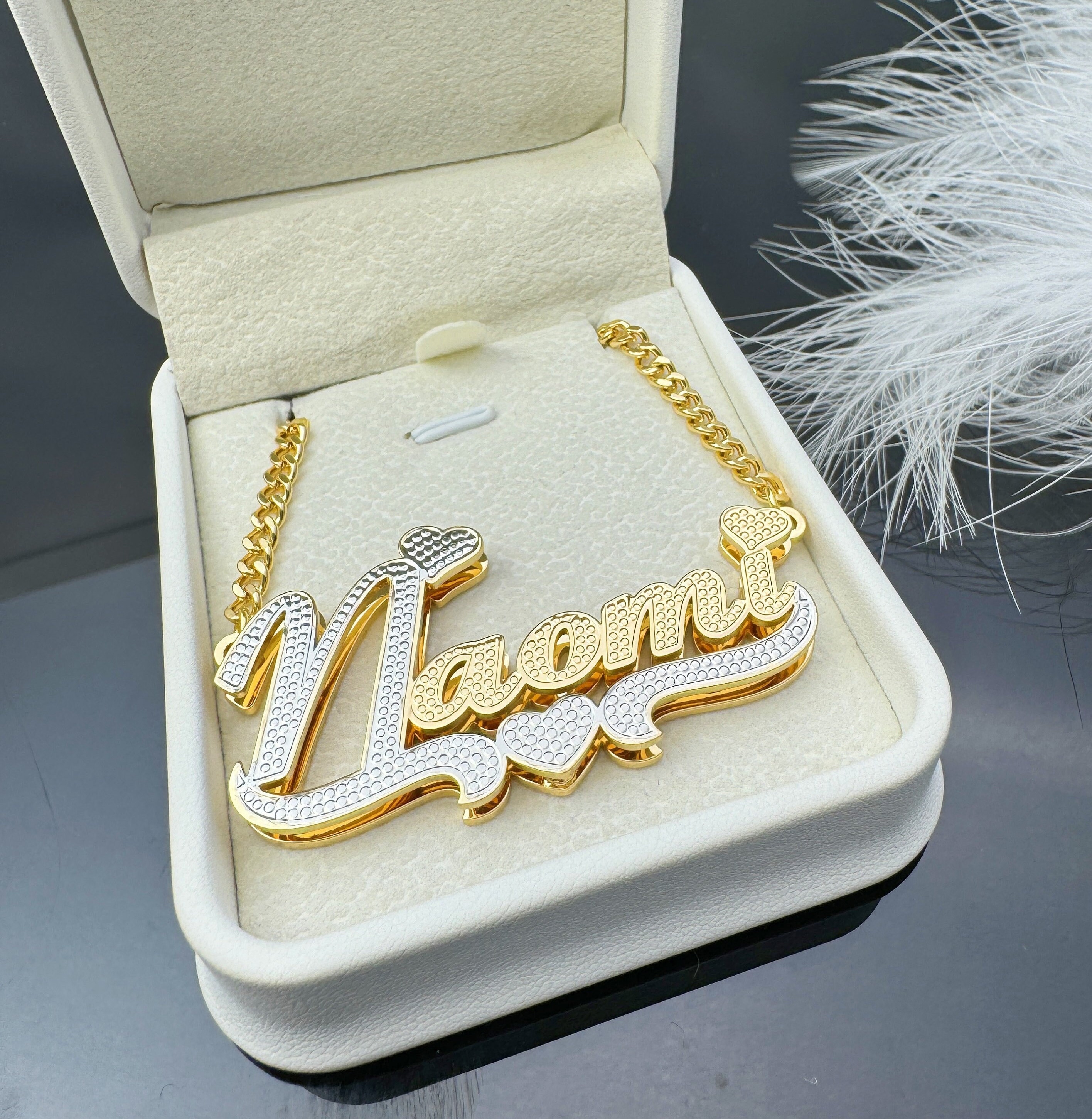 Nameplate Necklace,custom Double Plate Name Necklace,double