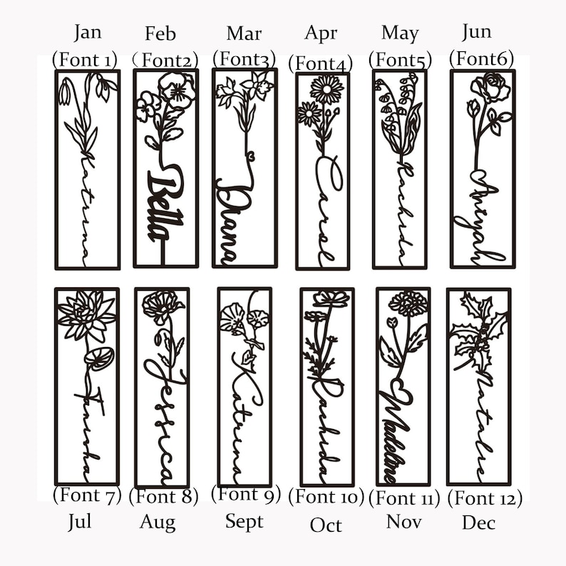 Kleurrijke aangepaste verjaardag bloem bladwijzer, gepersonaliseerde naam bladwijzer, snijden 3D-namen, vrouwen verjaardag herdenkingsgeschenken, gepersonaliseerde geschenken afbeelding 6