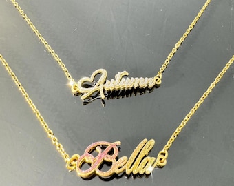 Bling Custom Name Bracelet: Personalized Dainty Minimalist Name Jewelry