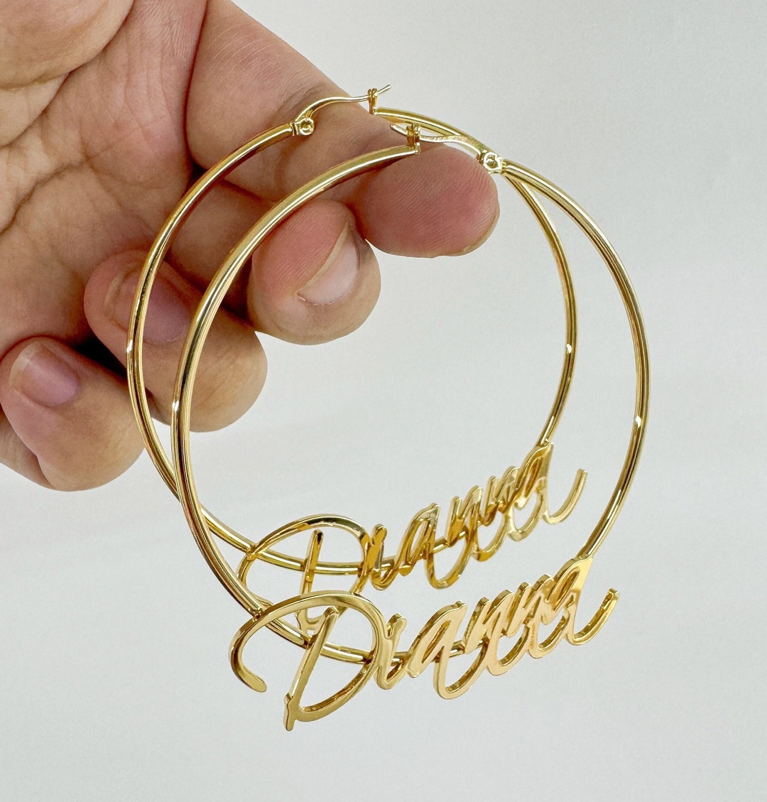 Custom Hoop Earrings,gold Name Earring,personalized Earrings,large Big