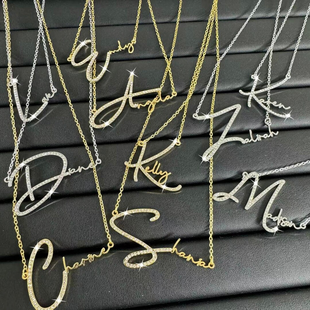 Custom Diamond Name Necklace: Personalized Iced Out Jewelry - Etsy
