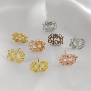 Dainty Monogram Earrings,Initial Earrings,Letter Name Earrings,Custom Name Earring,Minimalist Stud Earring,Personalized Jewelry,Gift For Her