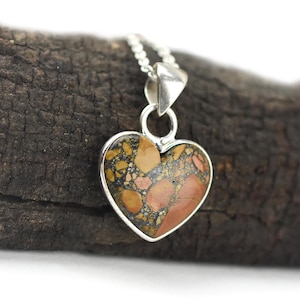 Top Grade Maligano Jasper Pendant,925 Sterling Silver Necklace Heart Shape Maligano Jasper Pendant Gemstone Pendant Maligano Jewelry Pendant