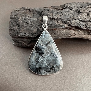 Natural Larvikite Pendant 925 Sterling Silver Pendant Handmade Larvikite Gemstone Pendant Gift Simple Setting Jewelry Bazel pendant jewelry