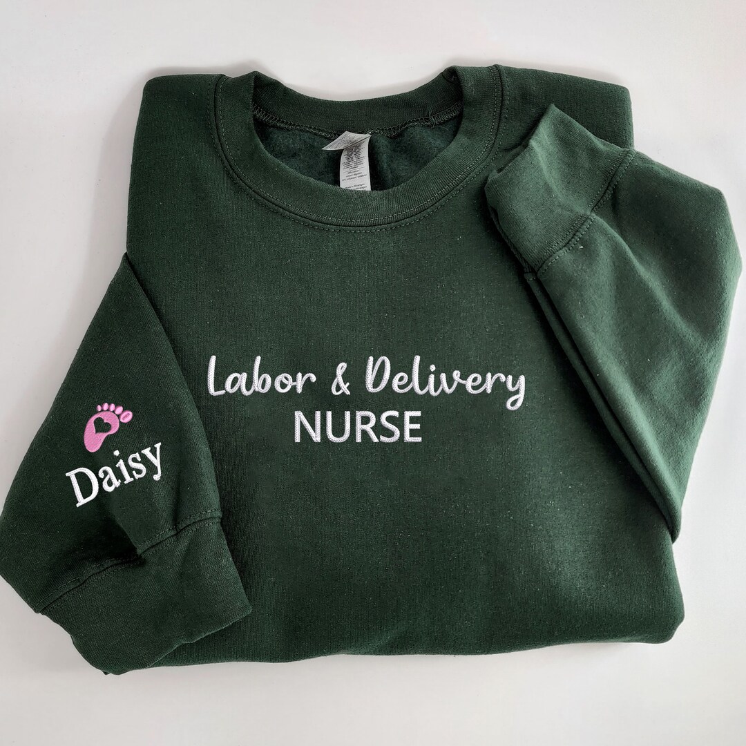 Labor And Delivery Nurse Leopard Print Long Sleeve Shirt Unisex 5x Large Grey