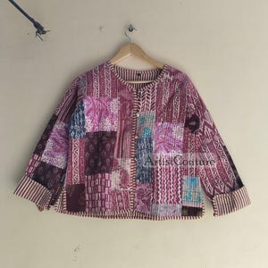 New Style Cotton Patchwork Jacket, Cotton Quilted Jacket, Women&#39;s Jacket , Reversible Jacke ,Long Patches Jacket , Jacket For Her