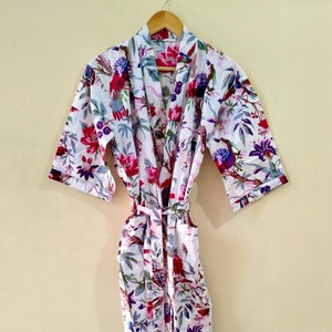 Pure Cotton Kimono for Women | Comfortable Sleepwear & Lounge Wear | Fabulous Gift for Her, Mom or Friends