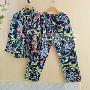 Handmade Pajama Night Wear Suit, Party Wear Dress, Lounge Wear Pajama Set, Soft Cotton Pajama, Pure Cotton Pajama Set, Indian Pajama Set