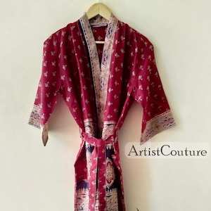 Women&#39;s Silk Kimono Robe, Bridesmaid Robe, Festival Clothing, Hippie Robe, Dressing Gown, Kimono Robe, Beautiful Gifts For Her