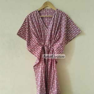 Cotton Kaftan, Indian Floral Kaftan, Long Caftan,Dress For to be Moms, Beach Cover up, Sleepwear, Indian Kaftan, Maxi Dress, Bikini Cover Up
