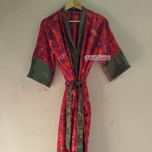 Silk Kimono Robe, Silk Women&#39;s Dressing Gown, Bridal Robe, Boho Kimono, Loungewear, Honeymoon Luxury Wear, Gift for Mom/Wife/Girlfriend