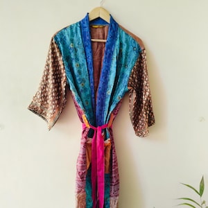 Festival Silk Kimono Robe, Pure Silk Kimono, Summer Wear Robe, Anniversary Gift, Casual Wear Kimono, Kimono Robes, Indian Kimono Robe, Gift