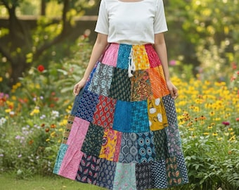 Boho Patchwork Maxi Dress by Daphnea  Colorful Floral Embroidered Sundress  - Etsy
