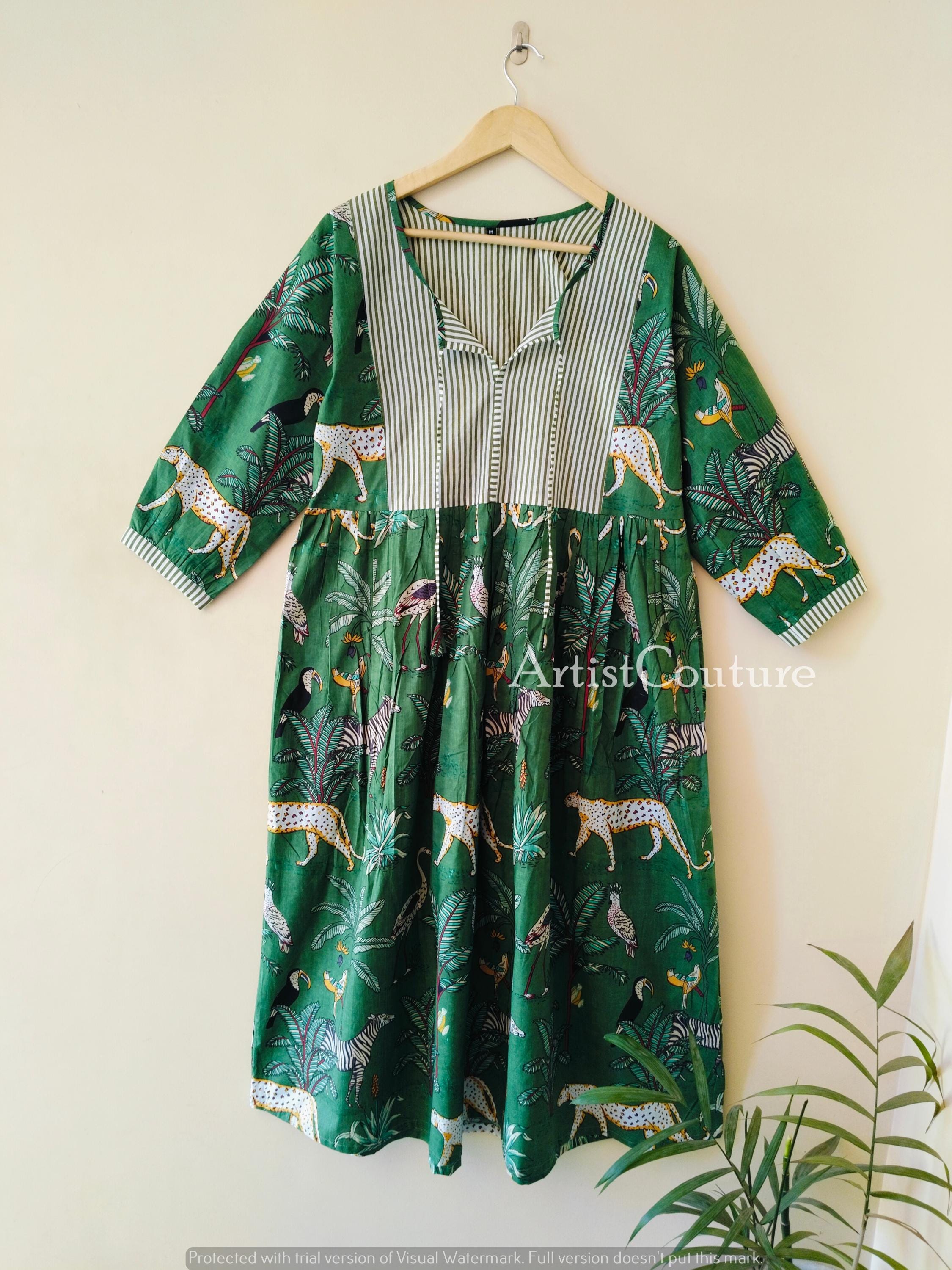 green dress with tigers Green Goddess main image 0